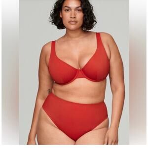 NEW Cuup The Scoop Swim Bikini Top in Lava Size 23 (40G / 38H)